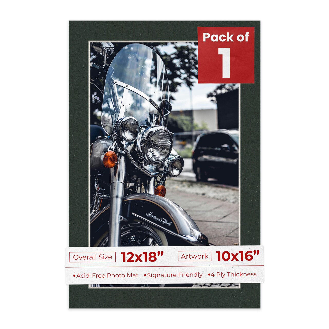 Textured Black Mat Board for 12x18 Frames - Fits 10x16 Photos